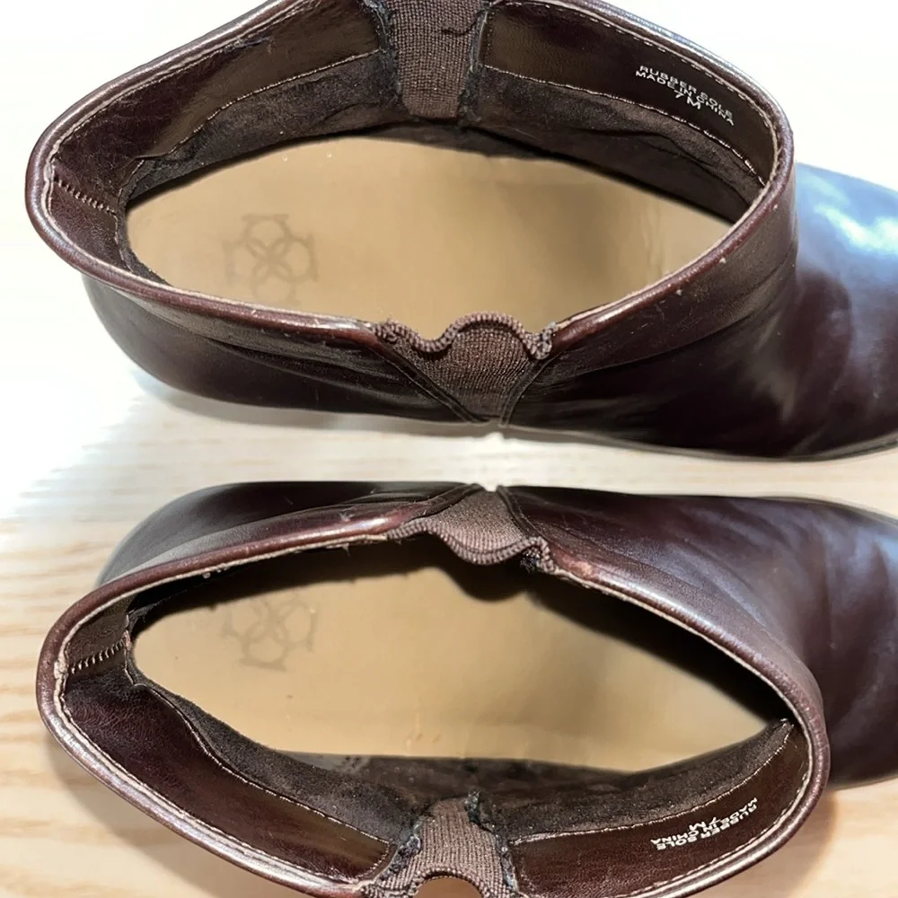 ANN TAYLOR Chestnut Brown Leather Ankle Boots Size 7